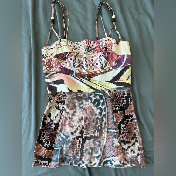 Just Cavalli Multicolor Silk Camisole - Picture 1 of 9
